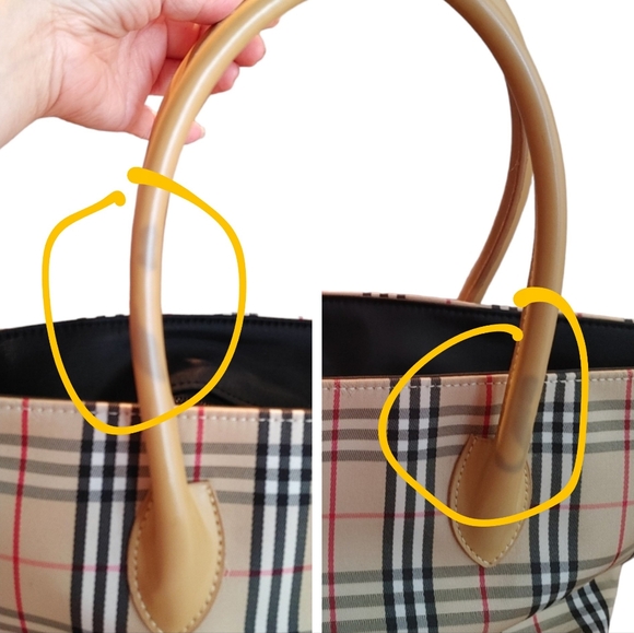 Burberry London Blue Label Check Nylon & Leather Tote Bag - Picture 11 of 16